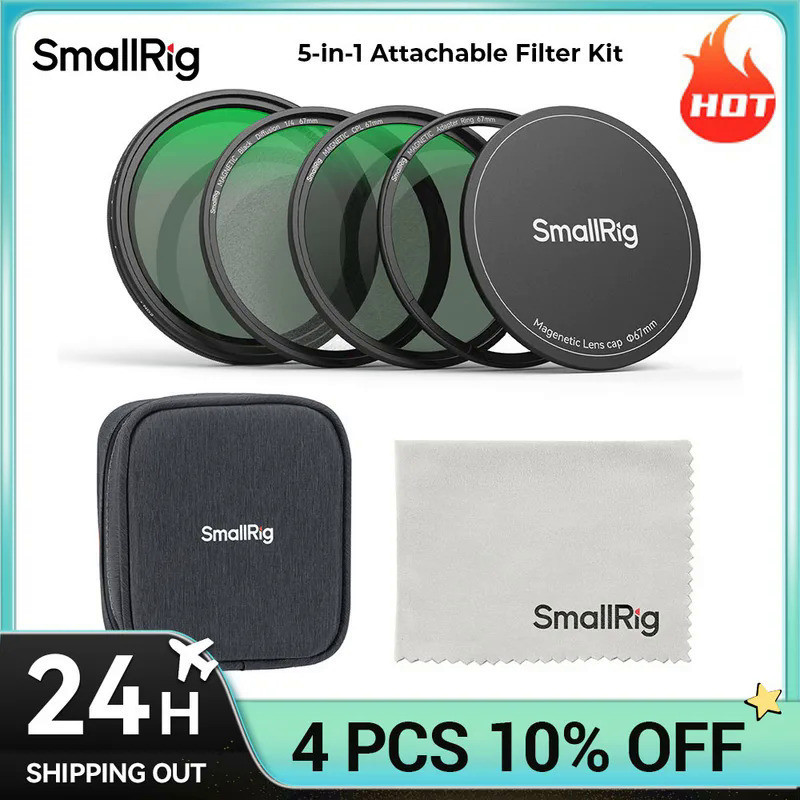 SmallRig 5-in-1 Filter Kit with VND 2-32, CPL ,1/4 Effect Black Mist 67mm Filter Suit for iPhone for