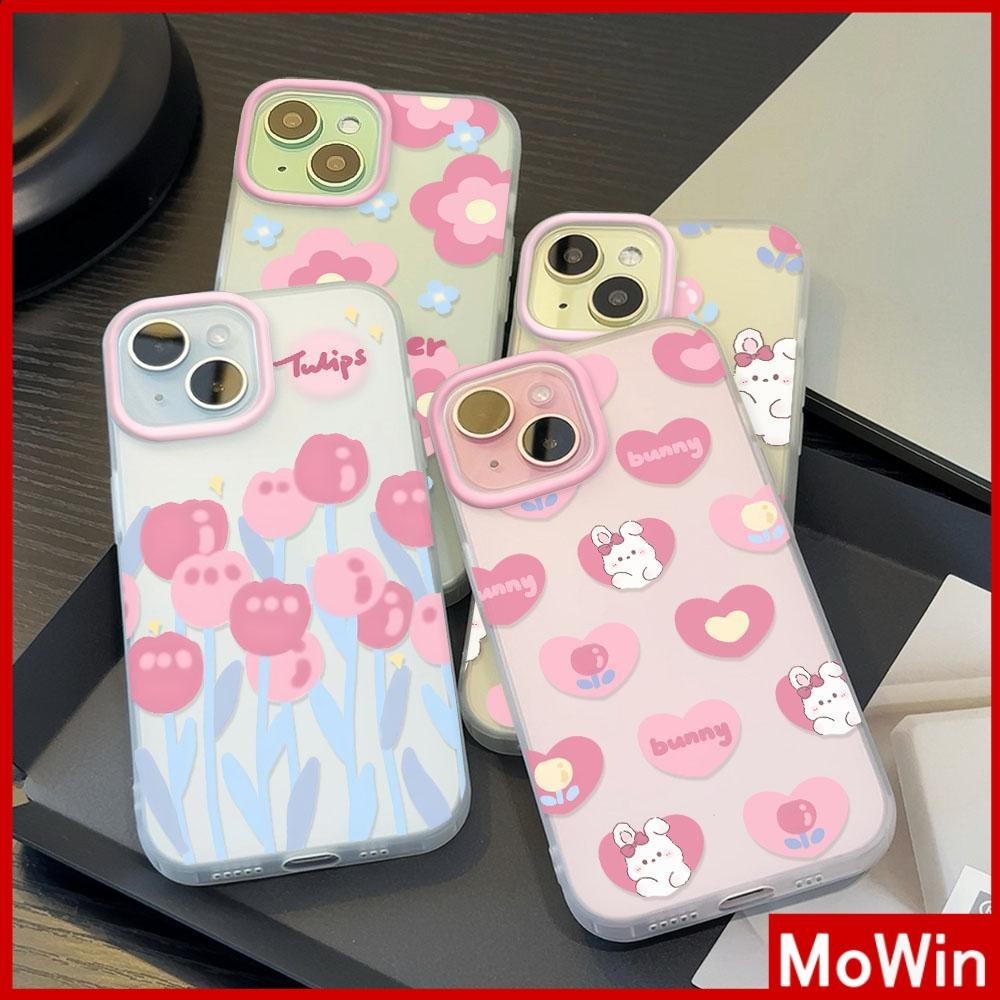 Movin - เคสใส iPhone15 11 Pro Max iPhone เคส TPU นิ่มป้องกันรอยนิ้วมือแบบด้าน ดอกไม้สีสันสดใสน่ารักหลากหลายสไตล์ Compatible With iPhone14 13 12 Pro max XS XR 7 8 Plus