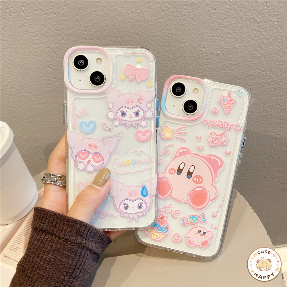 การ์ตูนน่ารักเคอร์บี้เค้กแสนอร่อยดาวโบว เคสไอโฟน 13 11 15 Pro Max 7Plus 12 14 Pro Max 15 7 8 14 Plus XR X XS Max SE 2020