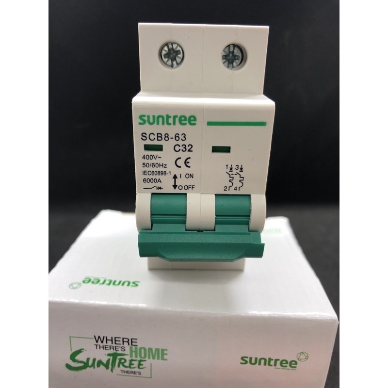 กันไฟรั่ว Suntree AC เบรกเกอร์ C 32A รุ่น SCB 8-63 C32