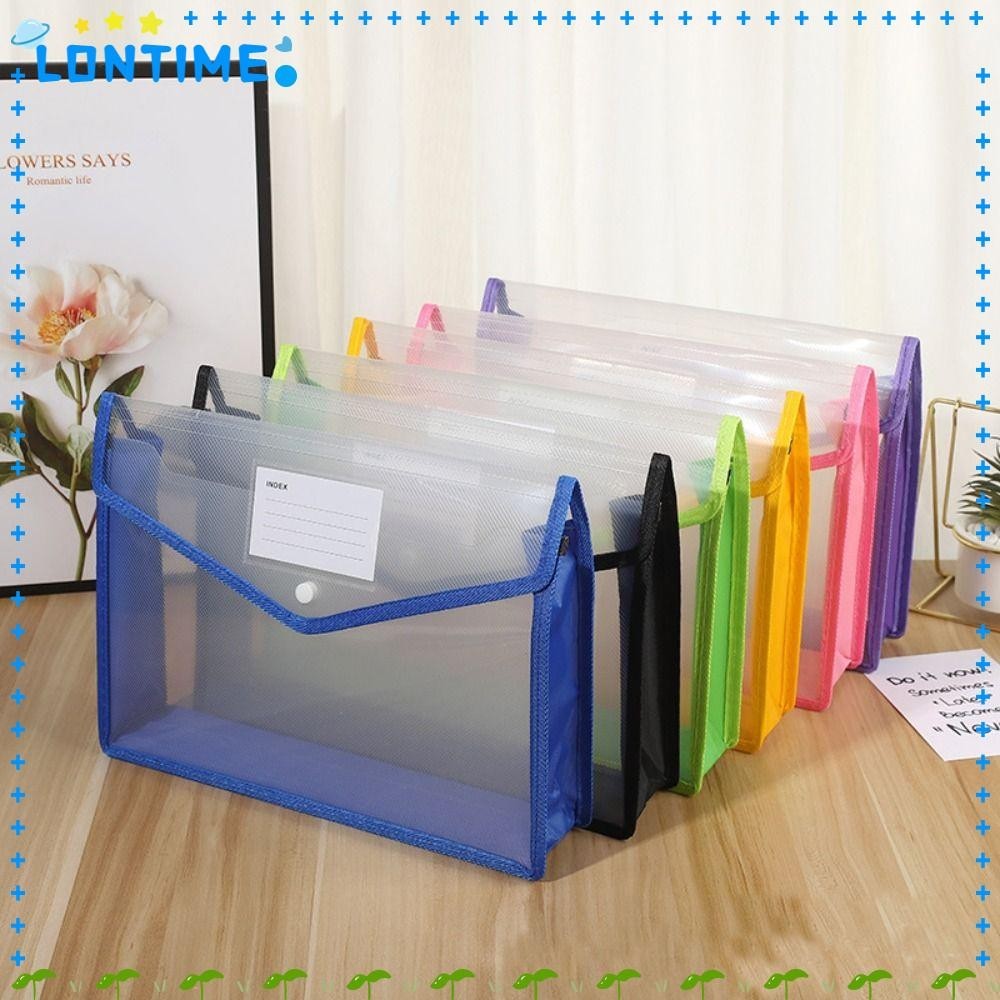 Lontime แฟ้มโฟลเดอร์ A4, กระเป๋า PVC กระเป๋าใส่เอกสารความจุขนาดใหญ่, กระเป๋าเก็บเครื่องเขียนกันน้ําที่ทนทาน แฟ้ม ออแกไนเซอร์ อุปกรณ์การเรียน