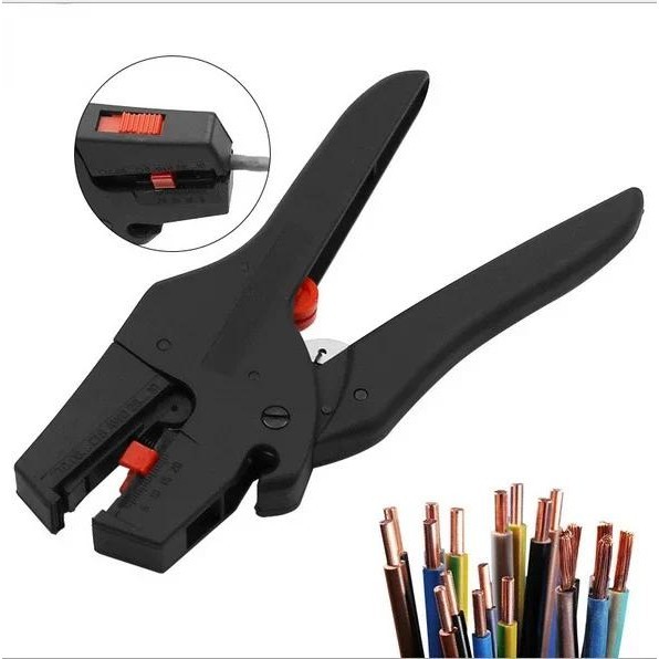 Black Duckbill Wire Stripper เครื่องมือช่างไฟฟ้าทั่วไป Duckbill Wire Stripper ลวดฉนวนแบบปรับได้ด้วยตนเอง 0.08-6 มม.