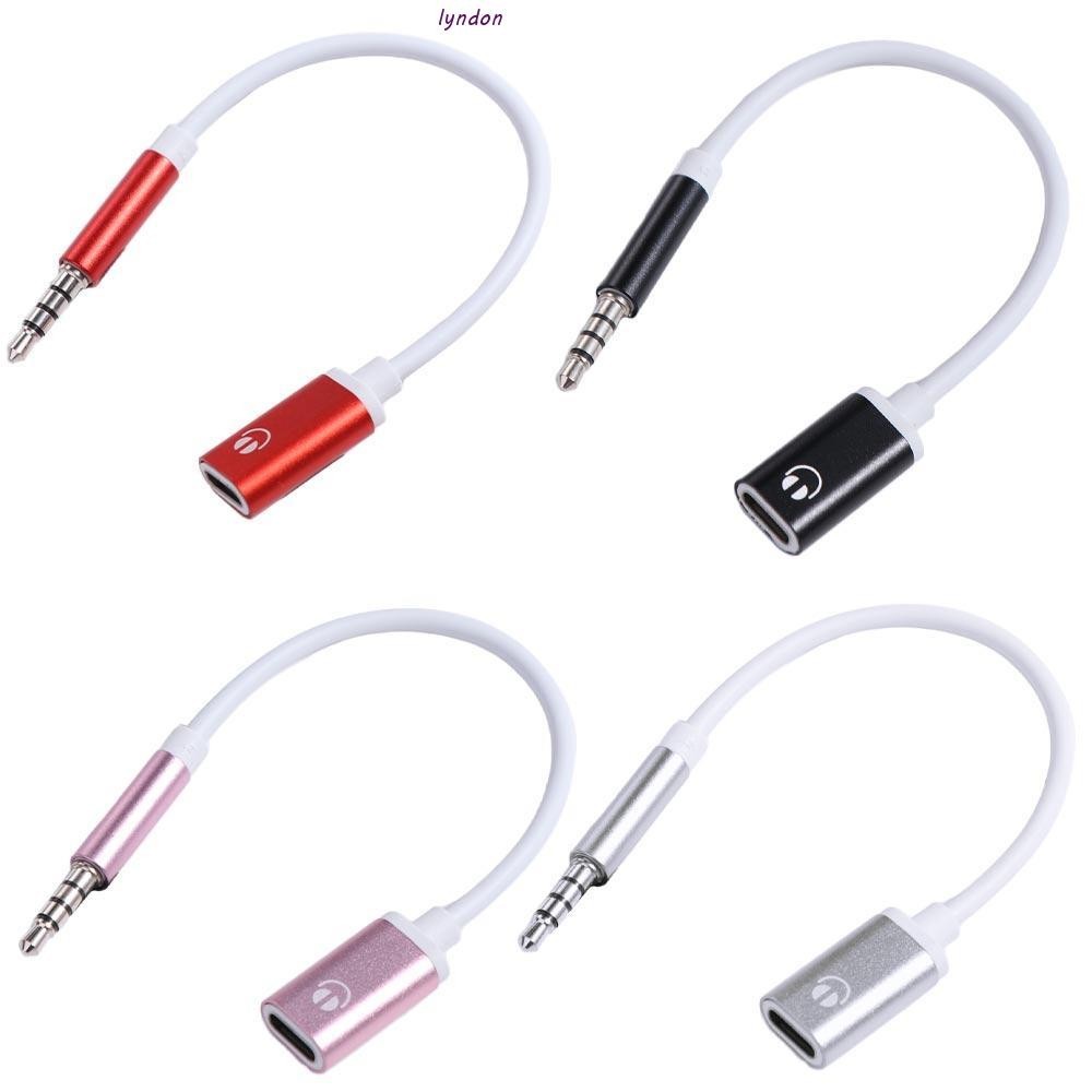 Lyndon ตัวแปลง Type-C ตัวผู้ขนาด 3.5 มม., ตัวแปลงหูฟังชาย 3.5 มม. Type-C ถึง 3.5 มม., สายแปลงสายเคเบิล Aux หญิง Type C 3 5 มม. ถึงอะแดปเตอร์ Type C