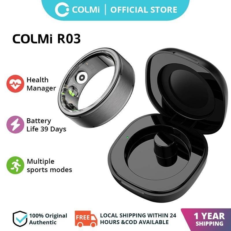 [2024] Colmi Smart Ring R03 5ATM การตรวจสอบสุขภาพกันน้ําติดตามการออกกําลังกายเคสชาร์จอายุการใช้งานแบ