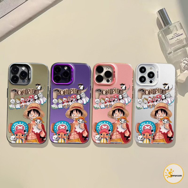 เคสชุบ IMD สุดน่ารักแบบวันพีช เข้ากันได้กับ iPhone 7 8 Plus 15 13 11 14 12 Pro Max XR X XS Max 15 11 12 Pro 14 Plus SE