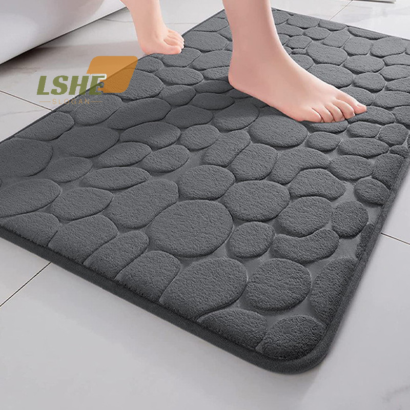 [LSHE] Home Cobblestone นูนประตูพรมพรมประตูห้องน้ําเรียบง่ายลมดูดซับเสื่อเท้าห้องน้ําเสื่อกันลื่นพรมปูพื้นใหม่