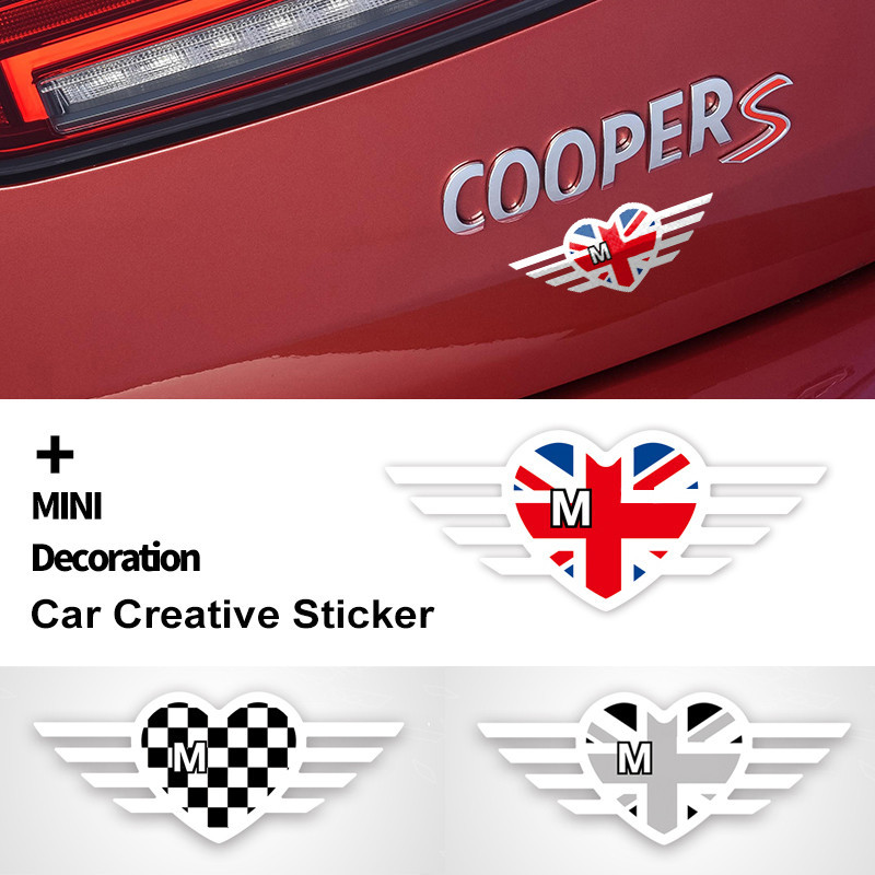 I Love MINI สติ๊กเกอร์ติดกระจกรถยนต์น่ารักสีตลกตกแต่งสําหรับ MINI Cooper One JCW R50 R53 R55 R56 R58 R60 R61 F54 F55 F56 F60