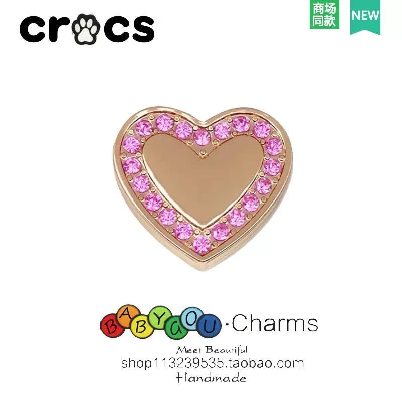 Crocs Charm รองเท้าดอกไม้อุปกรณ์เสริมโลหะ DIY ตกแต่งคุณภาพสูงสีม่วงสีชมพู Rhinestone ผีเสื้อ Croc