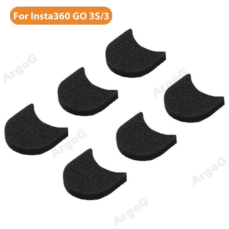 Argog 6 ชิ้น Mic Wind Muff สําหรับ Insta360 GO 3S/GO 3 ลมลดเสียงรบกวนฝาครอบฟองน้ํา Insta360 GO3S อุปกรณ์เสริม