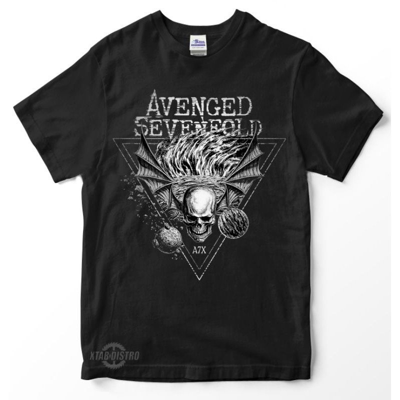 Avenged SEVENFOLD สามเหลี่ยมพรีเมี่ยมเสื้อยืดโลหะ A7X AV7X