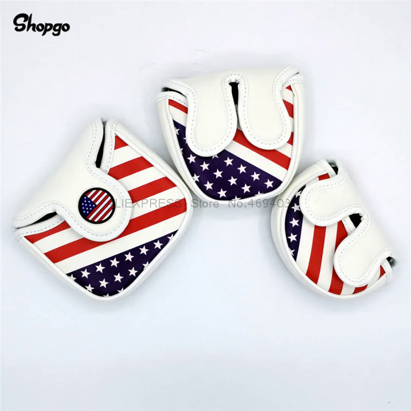 USA Golf Star Mallet Putter HeadCover Outdoor Waterproof PU Club Accessories Golf Covers For Man Wom