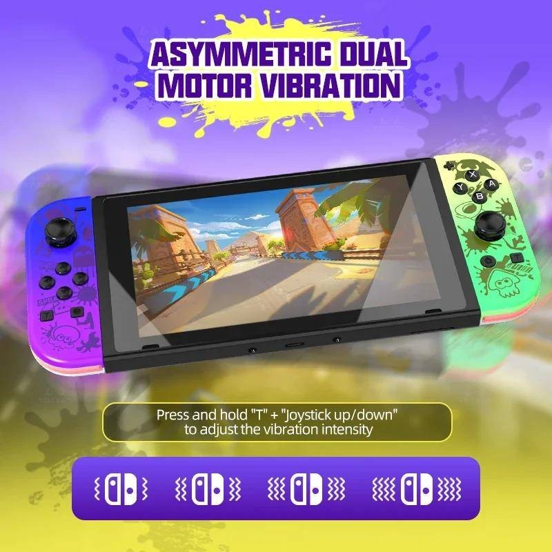 Nes Joy 02 RGB LED 5.2 BT สวิทช์ L/R Joypad สําหรับ Nintendo Switch/Lite/Oled Cons จอยสติ๊กการสั่นสะเทือนคู่สําหรับ PC Yuzu