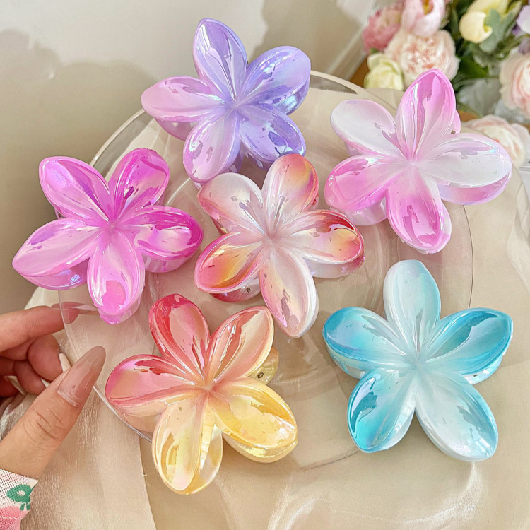 ใหม่ที่มีสีสันฮาวาย Plumeria ดอกไม้ Hairpin Grips คลิป Barrettes อุปกรณ์เสริม