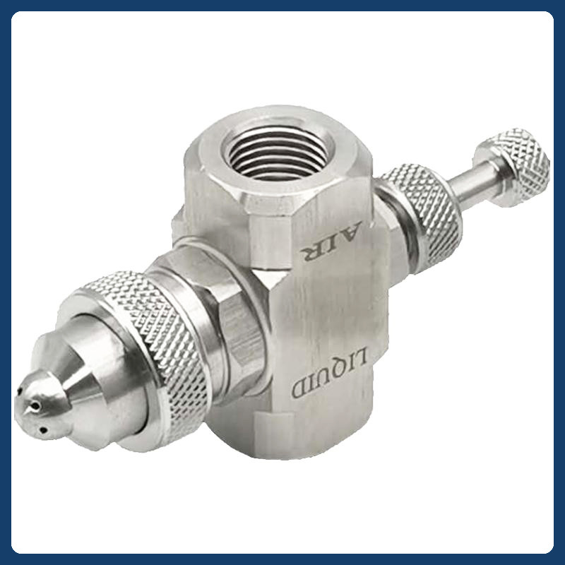ขายร้อนสแตนเลสปรับ Air Atomizing หัวฉีด Anti-Drip Siphon ประเภท 2-Fluid Water Vapor ผสมกําจัดฝุ่น
