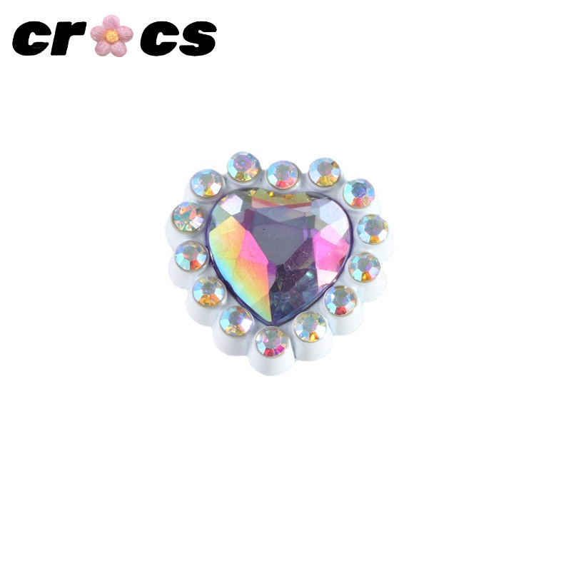 Jibbitz Crocs Charm Girl หัวเข็มขัดรองเท้าโลหะแฟชั่นริมฝีปากสีแดงประดับเพชรหัวเข็มขัด DIY คุณภาพสูง