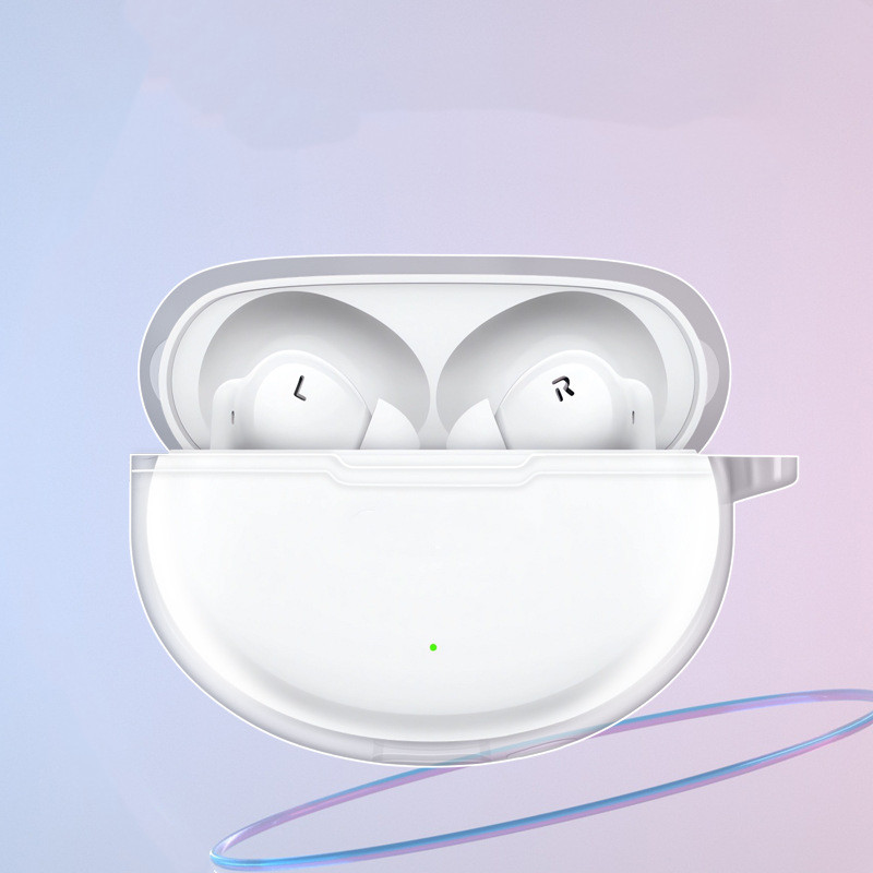 เข้ากันได้กับหูฟัง OPPO Enco Air4 Pro แบบใส, TPU โปร่งใสกันกระแทก, เคสป้องกันพร้อมเคสหูฟังพวงกุญแจ
