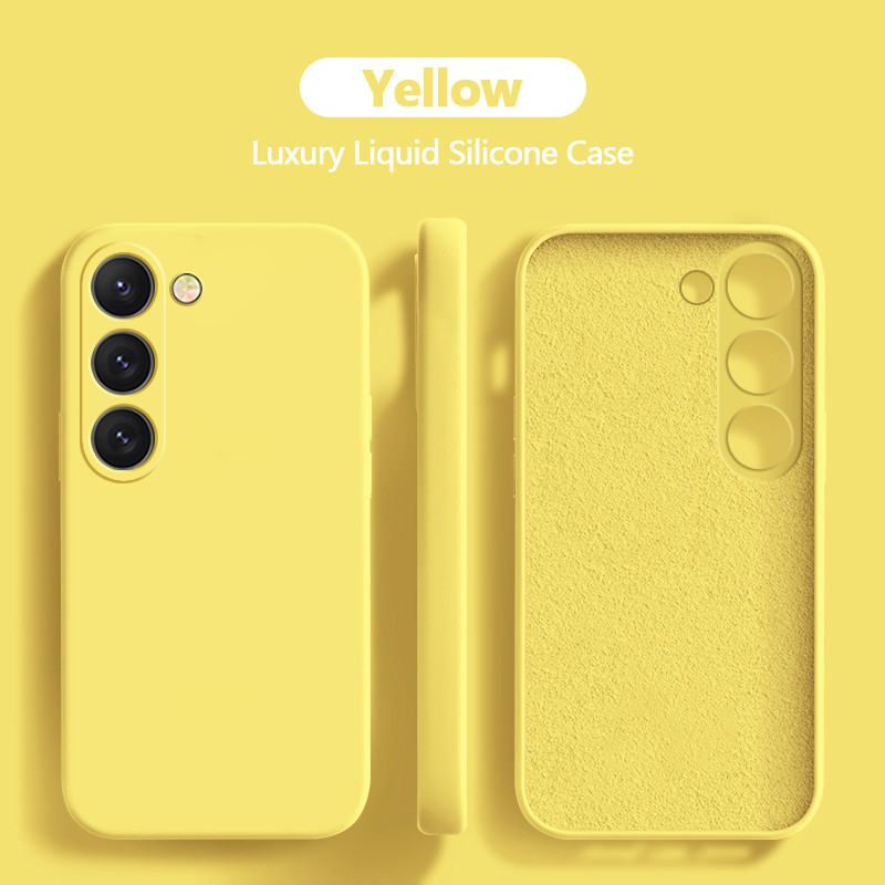 SAMSUNG S24 S23 Ultra Plusกรณีสแควร์ซิลิโคนเหลวสําหรับSamsung Galaxy S24 S23 S22 S 24 Ultra Plus S24Ultraเคสโทรศัพท์