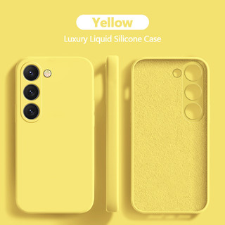 SAMSUNG S24 S23 Ultra Plusกรณีสแควร์ซิลิโคนเหลวสําหรับSamsung Galaxy S24 S23 S22 S 24 Ultra Plus S24Ultraเคสโทรศัพท์