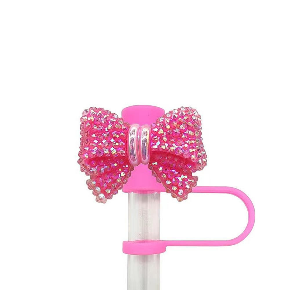 น่ารัก Bowknot ฟางสําหรับ Stanley ถ้วย,10 มม.ซิลิโคนดอกไม้ฟาง Topper ใช้งานร่วมกับขวดน้ําถ้วย 10 มม.ฝุ่น Reusable ฟางเคล็ดลับฝา - รูปที่ 5