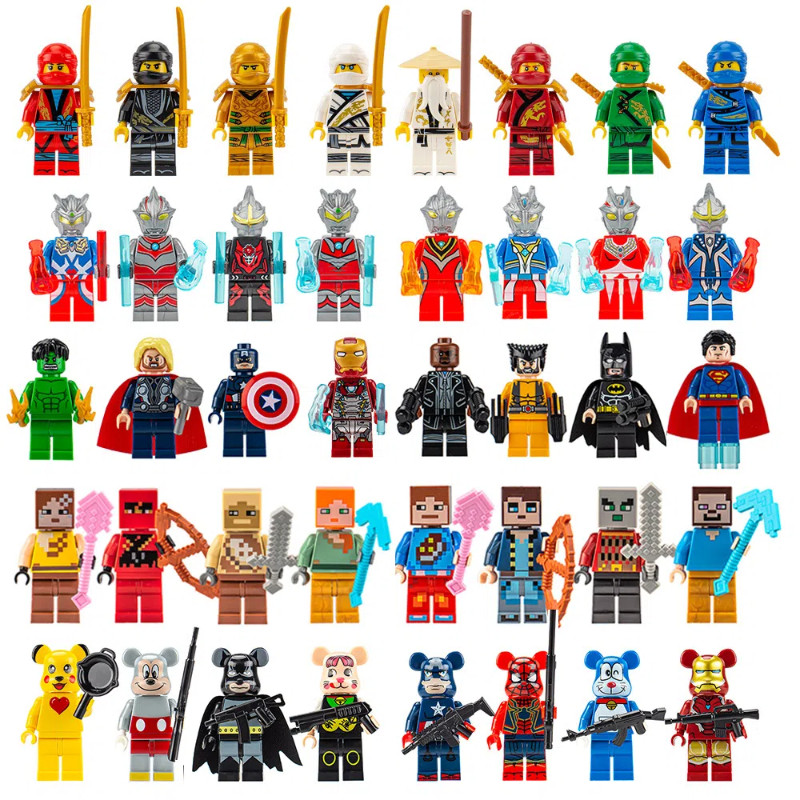 เข้ากันได้กับนินจา, นักรบอวกาศ, ซูเปอร์ฮีโร่, มินิฟิกเกอร์ทหาร, ของเล่นตัวต่อ, ของตกแต่งบนโต๊ะ