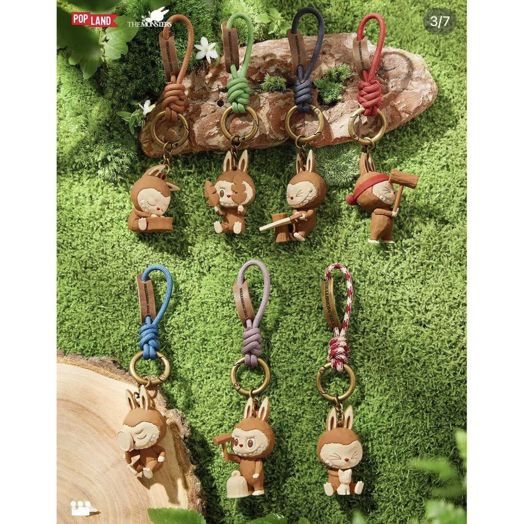 [คลังสินค้าพร้อม] Popmart labubu Wooden Workshop Series พวงกุญแจจี้ตู้เย็นสติกเกอร์สาวของขวัญ