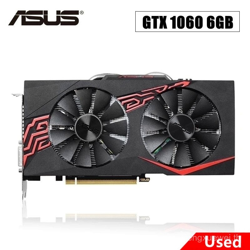 ใช้ Asus GeForce GTX 1060 6GB GAMING กราฟิกการ์ด GDDR5 6Pin PCI-E 3.0x16การ์ด GPU GTX1060