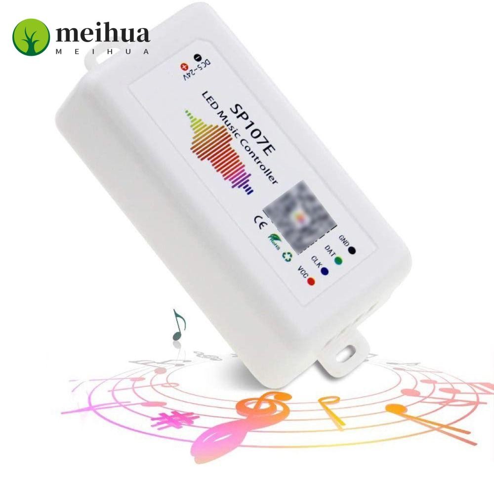 Meihua LED พิกเซล Strip Controller, SP105E SP107E SP108E DC5-24V ไฟ LED Controller, Build-in MIC บลู