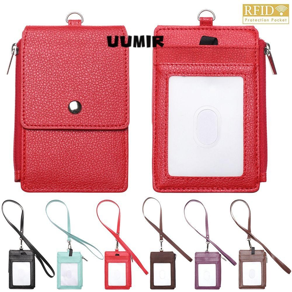 UUMIR กระเป๋าใส่บัตรทํางานโลหะธนาคารบัตรเครดิตสํานักงานโรงเรียนมัลติฟังก์ชั่ผู้ถือป้ายชื่อ