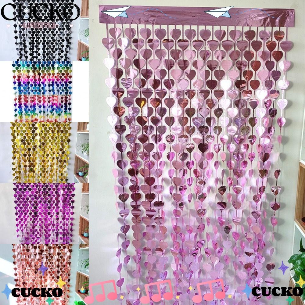 Cucko ผ้าม่านประตูปาร์ตี้, Glitter Fringe Love Wall ฉากหลัง,ตกแต่งงานแต่งงาน Shimmer 1x2m ตกแต่งวันเกิด