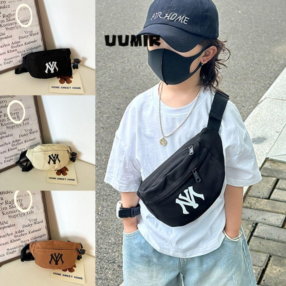 UUMIR กระเป๋าเด็ก, กระเป๋าคาดหน้าอกมัลติฟังก์ชั่นผ้าแคนวาส, กระเป๋าสะพาย Fanny Pack ความจุขนาดใหญ่