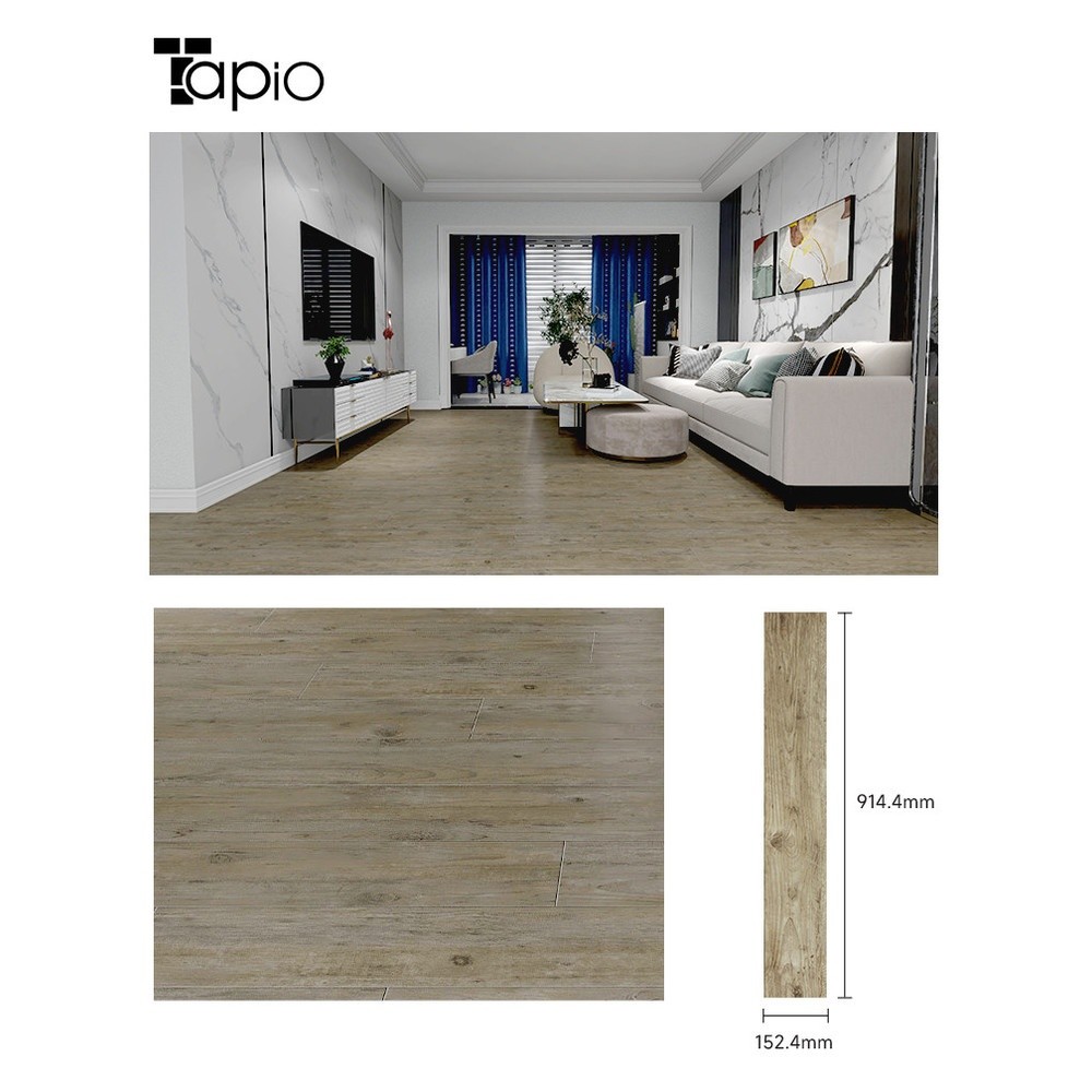 Marbella Tapio กระเบื้องยาง Dryback 152.4x914.4x2มม. รุ่นEKC005 Java Teak สีไม้สัก (16แผ่น/2.23ตร.ม.