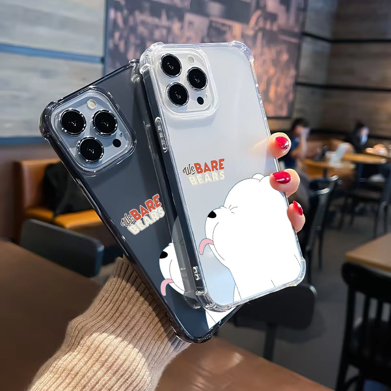 การ์ตูน B-Bare B-Bears เราเคสโทรศัพท์สําหรับ VIVO X100 X90 Ultra X80 iQOO 12 11 Z9 Z9x Z8x Z7 Z7x Z6 Z6x Pro 5G Full Soft ฝาครอบ TPU โปร่งใส