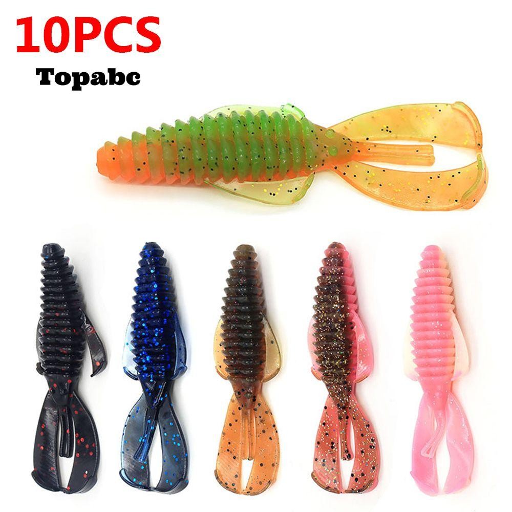 Top เหยื่อตกปลาน้ําจืด รูปหนอน กุ้ง 8 ซม. 4.5 กรัม 10 ชิ้น