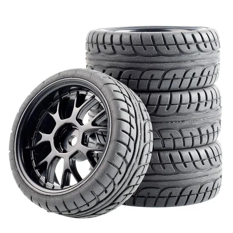 RC รถยางและขอบล้อ 12 มม. Hex Hub สําหรับ WLtoys 144001 และ 1/18 1/16 1/10 รถ Tyre(4-Pack)