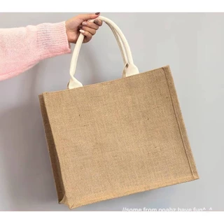 💖ในไทย💖กระเป๋าสาน Jute สไตล์ กันน้ำ DIY bag กระเป๋าถือ