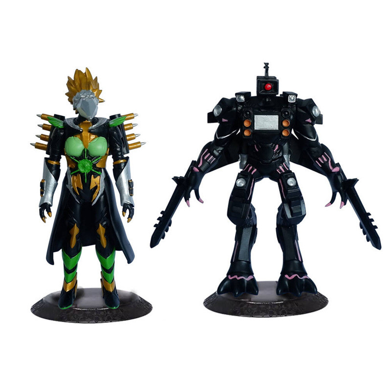 ใหม่ Skibidi Toilet ตุ๊กตาขนาดใหญ่รุ่นเดสก์ท็อปเครื่องประดับพร้อมฐาน