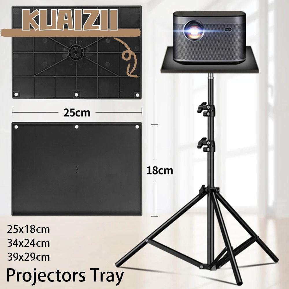 Kuaizii 1 ชิ้นโปรเจคเตอร์ถาด,การ์ดเสียง 1/4 นิ้วสกรูอะแดปเตอร์ผู้ถือแพลตฟอร์ม,พลาสติกสีดํา S/M/L ขาตั้งขาตั้งกล้อง