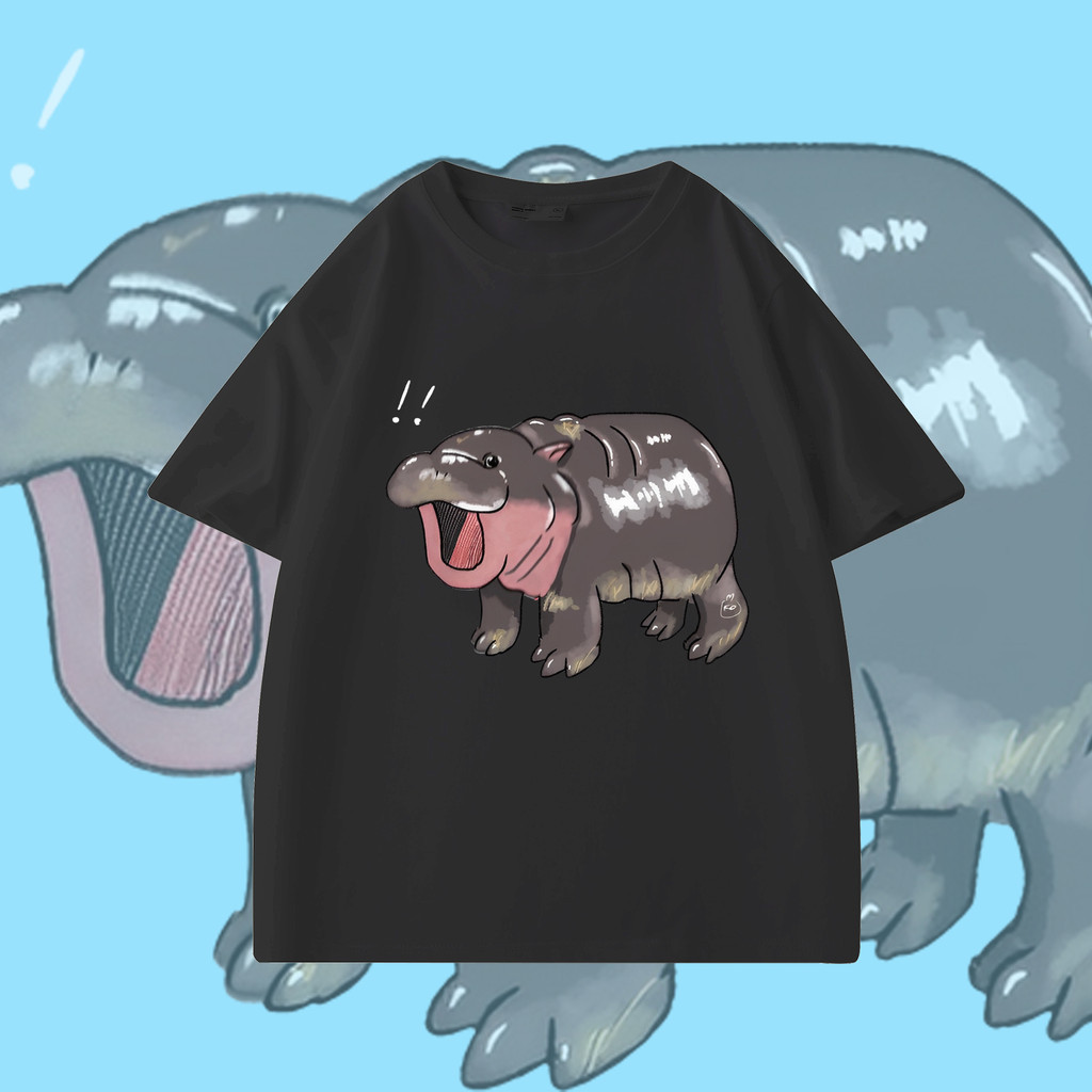 ขาหมู แอนด์เดอะแก๊ง เสื้อยืดลายฮิปโปน่ารัก S-5XL