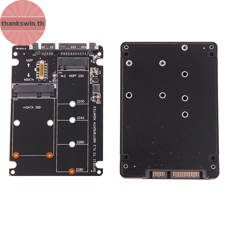 Thankswin SATA 60Gbps To M2 NGFF SATA SSD MSATA SSD อะแดปเตอร์ MSATA ถึง SATA M.2 NGFF ถึง SATA ฮาร์