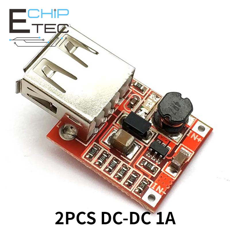 2PCS DC-DC Converter เอาต์พุต Step Up Boost โมดูล 3V ถึง 5V 1A USB Charger สําหรับโทรศัพท์ MP3 MP4