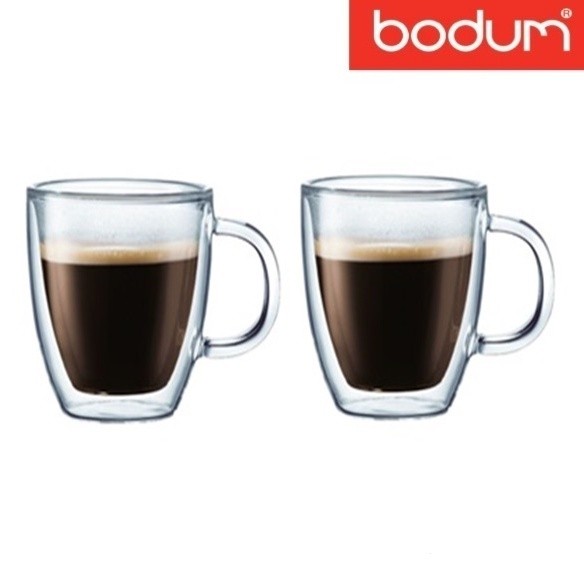 Bodum ถ้วยกาแฟแก้วลาเต้ถ้วยสองชั้นแก้วบอโรซิลิเกตสูงถ้วยแก้วทนความร้อนถ้วยชา