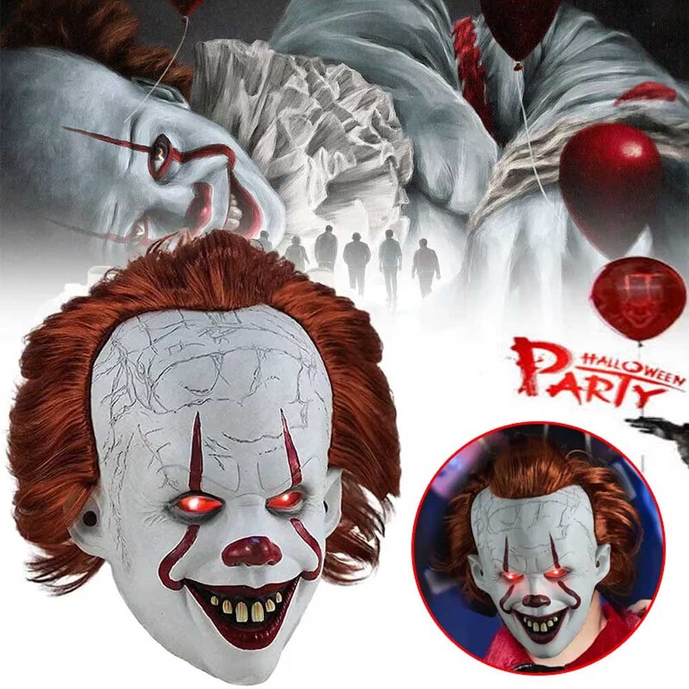Clown Mask Deluxe Latex Over Head Halloween Horror Clown Mask