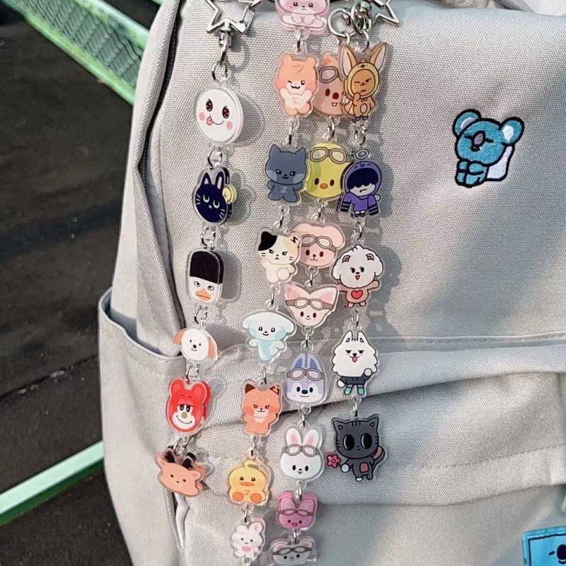 Kpop น่ารักการ์ตูนอะคริลิคพวงกุญแจ RIZE GIDLE ZB1 Stray เด็ก TXT พวงกุญแจกระเป๋าอุปกรณ์เสริมแฟนของขวัญ