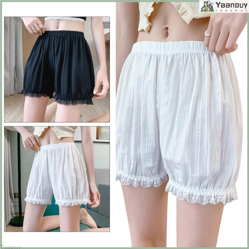 Yaa ภายใต้กระโปรงกางเกงหวานสไตล์น่ารักความปลอดภัย Pantie แฟชั่นฤดูร้อน Lacy Hem ชุดชั้นในสไตล์กางเกงสั้นด้านในสําหรับผู้หญิง