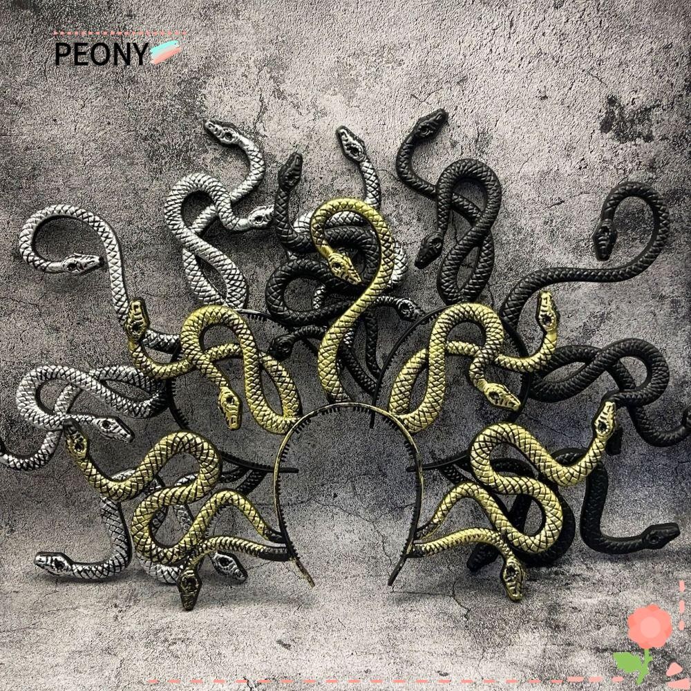 Peonypavilion ที่คาดผมฮาโลวีน, ห่วงผมงูสยองขวัญ, สมจริงลื่นแต่งตัวเครื่องประดับผมคอสเพลย์ Prop