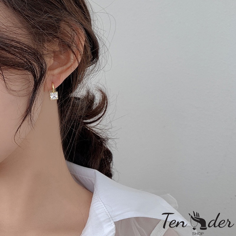 COD-ส่งเร็วจากไทย🎀S925 ต่างหูเงินเข็มขนาดกะทัดรัดต่างหูบล็อกละเอียดอ่อนสำหรับผู้หญิง-Tender