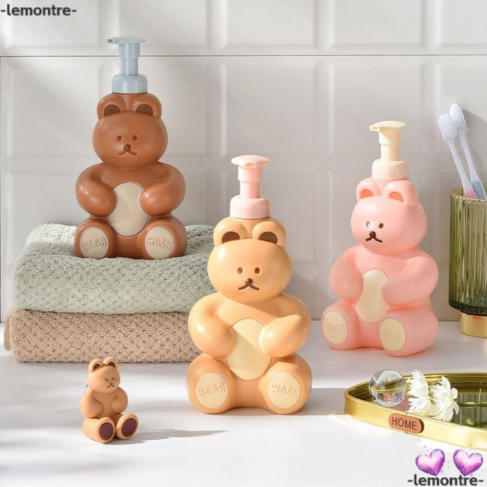 Lemontre ขวดปั๊มแบบกด, ตู้ทําสบู่ฟองการ์ตูนหมี, เจลอาบน้ําแชมพูห้องน้ําขวดเจลทําความสะอาดมือแบบรีฟิล