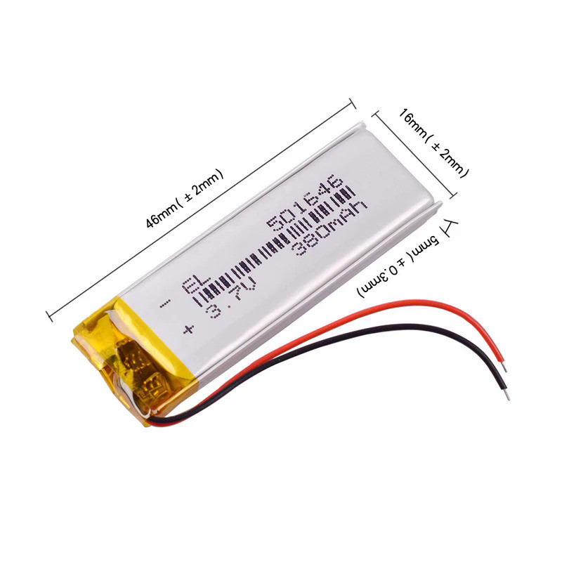 3.7V 380mAh 501646 Lithium Polymer LiPo Rechargeable Battery ion cells For Samsung  player small toy