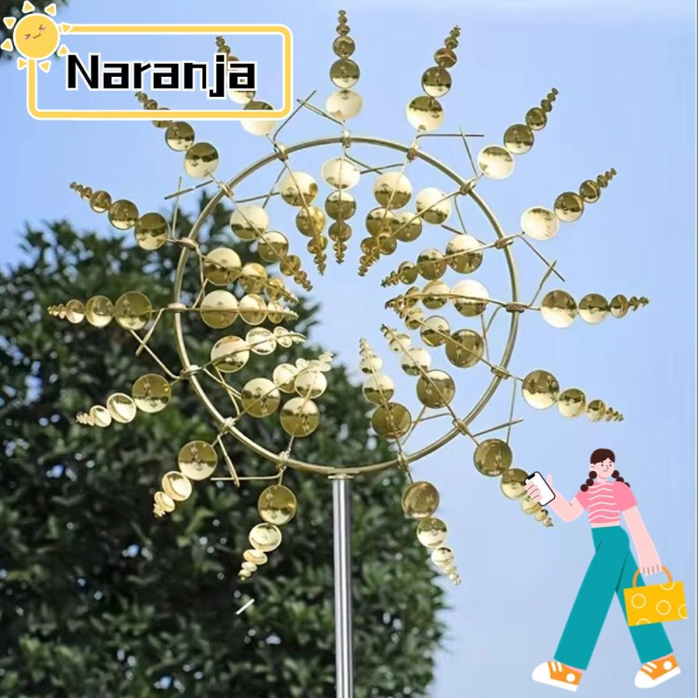 Naranja Wind Collector, Courtyard Garden Creative ตกแต่งสนามหญ้า, แฟชั่นโลหะที่ไม่ซ้ํากัน Magical Kinetic Energy Windmill Rotator