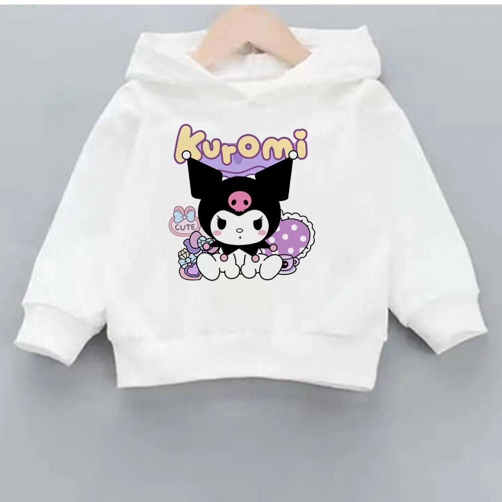 น่ารัก Kuromi hoodies เด็กฤดูหนาว gothic harajuku 90s เสื้อกันหนาว hodies เด็ก streetwear ดึง